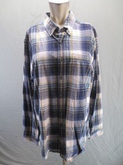 Eddie Bauer Size L Tall Mens Multicolor Plaid 100% Cotton Button Up Shirt 339