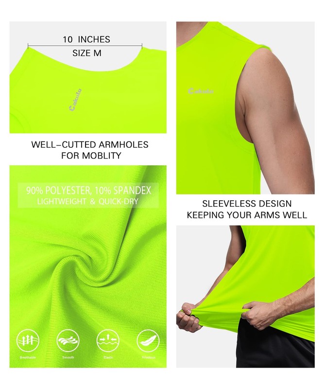 Cakulo Men's Workout Swim Sleeveless Shirts Quick Dry Beach Pool Tech Running gallery