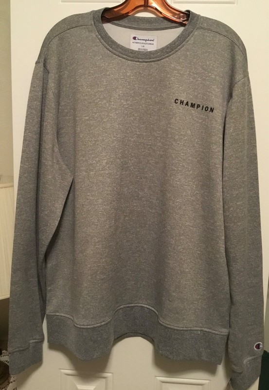 Men’s CHAMPION Oxford Grey Athleticwear Lightweight Sweatshirt - SZ LG - NWT gallery