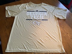 Adidas Georgia Tech Shirt Climalite Size XL Short Sleeve Blue Yellow