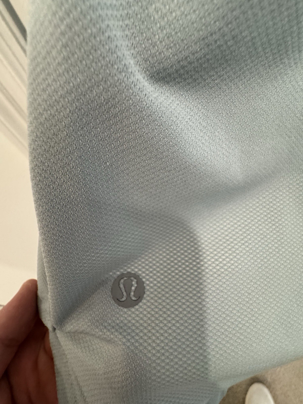Rare Lululemon Square-Neck Running Short Sleeve Shirt Silver Blue - Large gallery