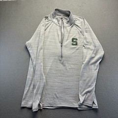 Under Armour Men Quarter Zip Pullover Polyester Large Michigan State Athletic