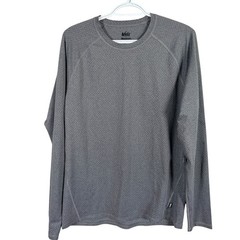 REI Co-op Base Layer Performance Long Sleeve Shirt Mens M Grey Textured