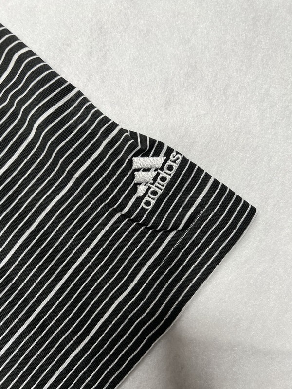 adidas climate men's Short Sleeve polo shirt Black W/White Stripes Size XL gallery