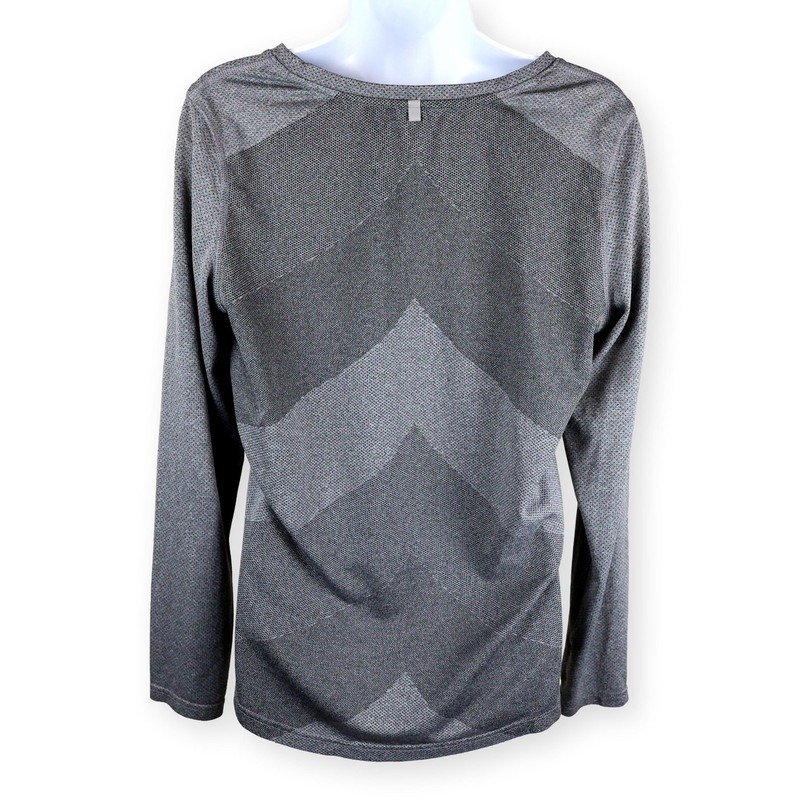 Danskin Now Gray Chevron Back Longsleeve Tee L gallery