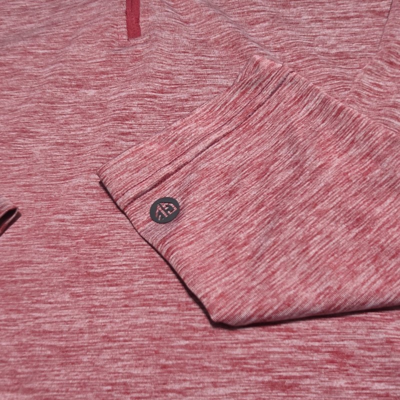 GRAHAM LUXE Men's 1/4 Zip Mock Neck Pullover Red Solid Long Sleeve Activewear XL gallery