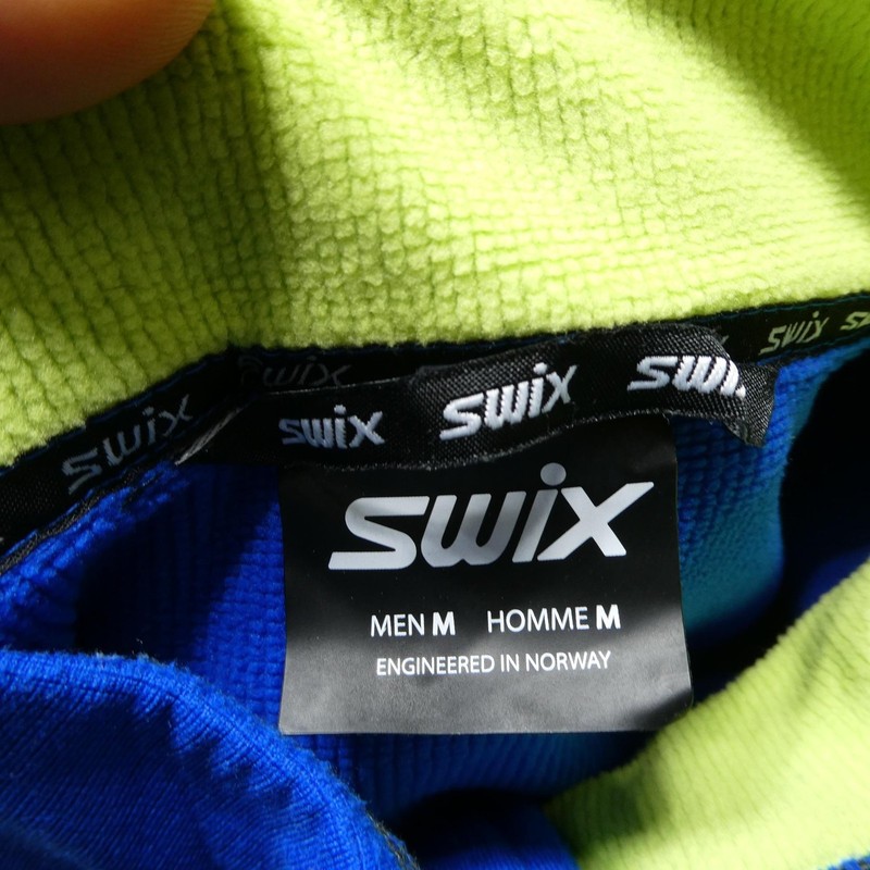 Swix Pullover Mens Medium Blue Fleece 1/4 Zip Long Sleeve Ski Mid Layer Top gallery