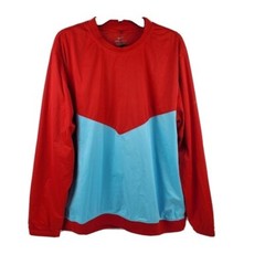 Nike Pullover Mens Large Shield Victory Red Blue Crew Golf CI8986-657 NWT