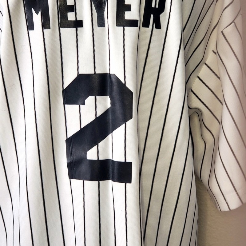 Teamwork Athletic Black And White Baseball Max Meyer Number 2 Button Up Size: XL gallery