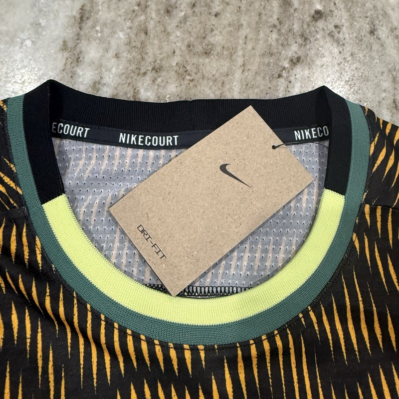 Nike Court Advantage Tennis Shirt Black Yellow FD5322-010 Men’s Sz Large NWT gallery