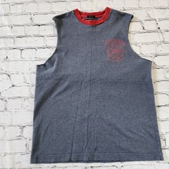 Abercrombie & Fitch Men’s Small Muscle Tank Top Gray Red Camp Running Bear