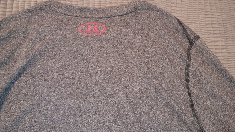 Under Armour Threadborne Gray Crew Neck T-Shirt Mens L HeatGear Loose Long Slv gallery