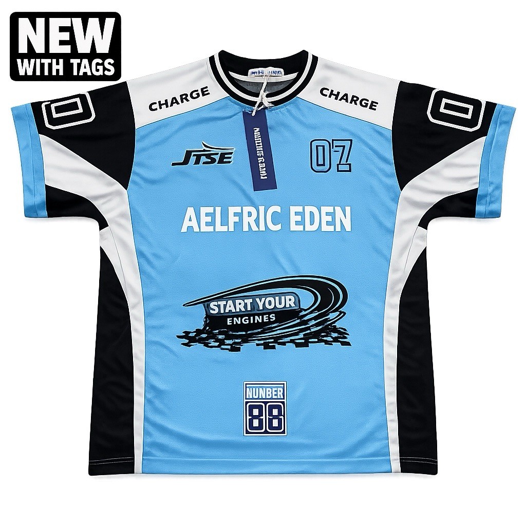 Aelfric Eden Mesh Football Jersey Blue White NWT Mens M Oversized 07 gallery