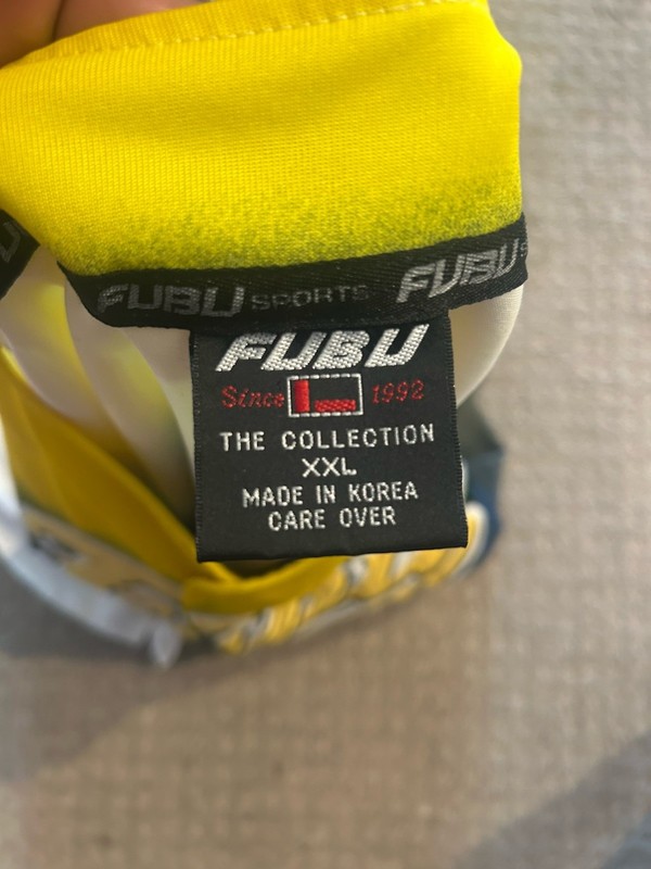 Vintage FUBU Jersey Mens XXL The Collection League 05 2005 BaseballBlue Yellow gallery