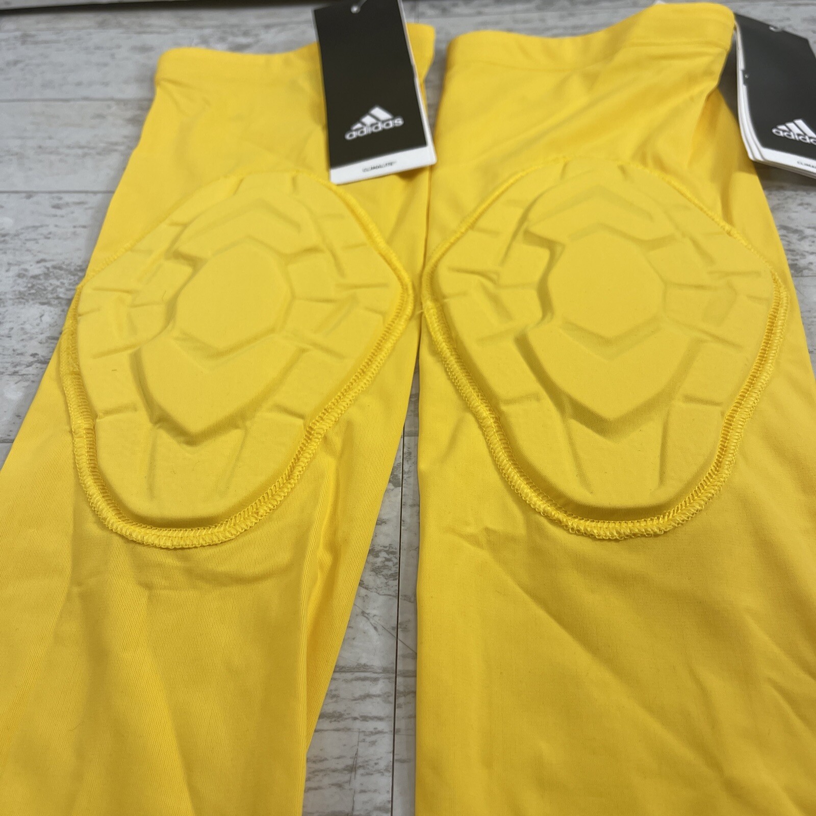NWT Adidas Techfit Men's Padded Compression Arm Elbow Sleeve Yellow Set Of 2 -LT gallery