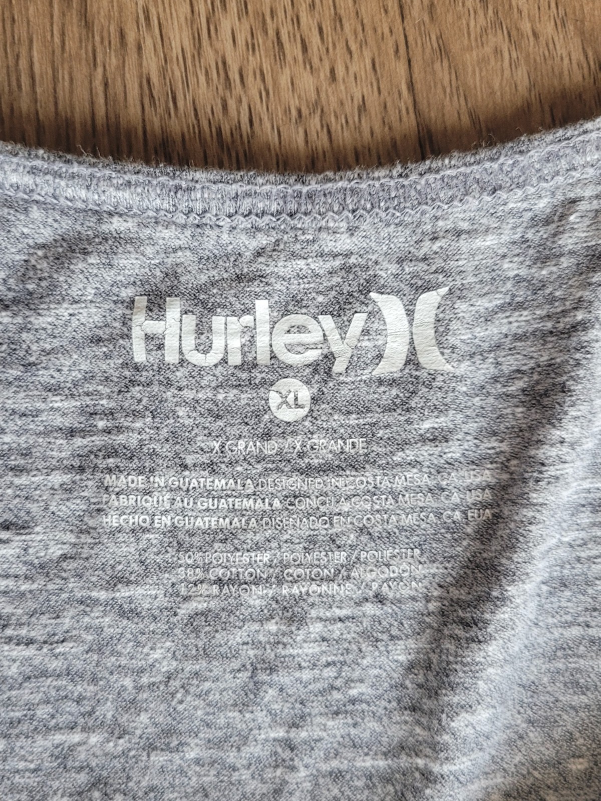 Hurley Men's XL Gray Graphic Logo Tank Top Tagless Scoop Neck Knit Pullover gallery