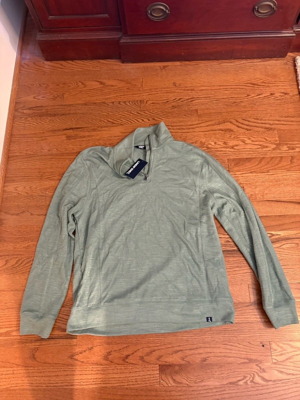 LANDS END 1/4 ZIPPER PULLOVER BAY LEAF MENS XL NWT LONG SLEEVE Polyester, Cotton gallery