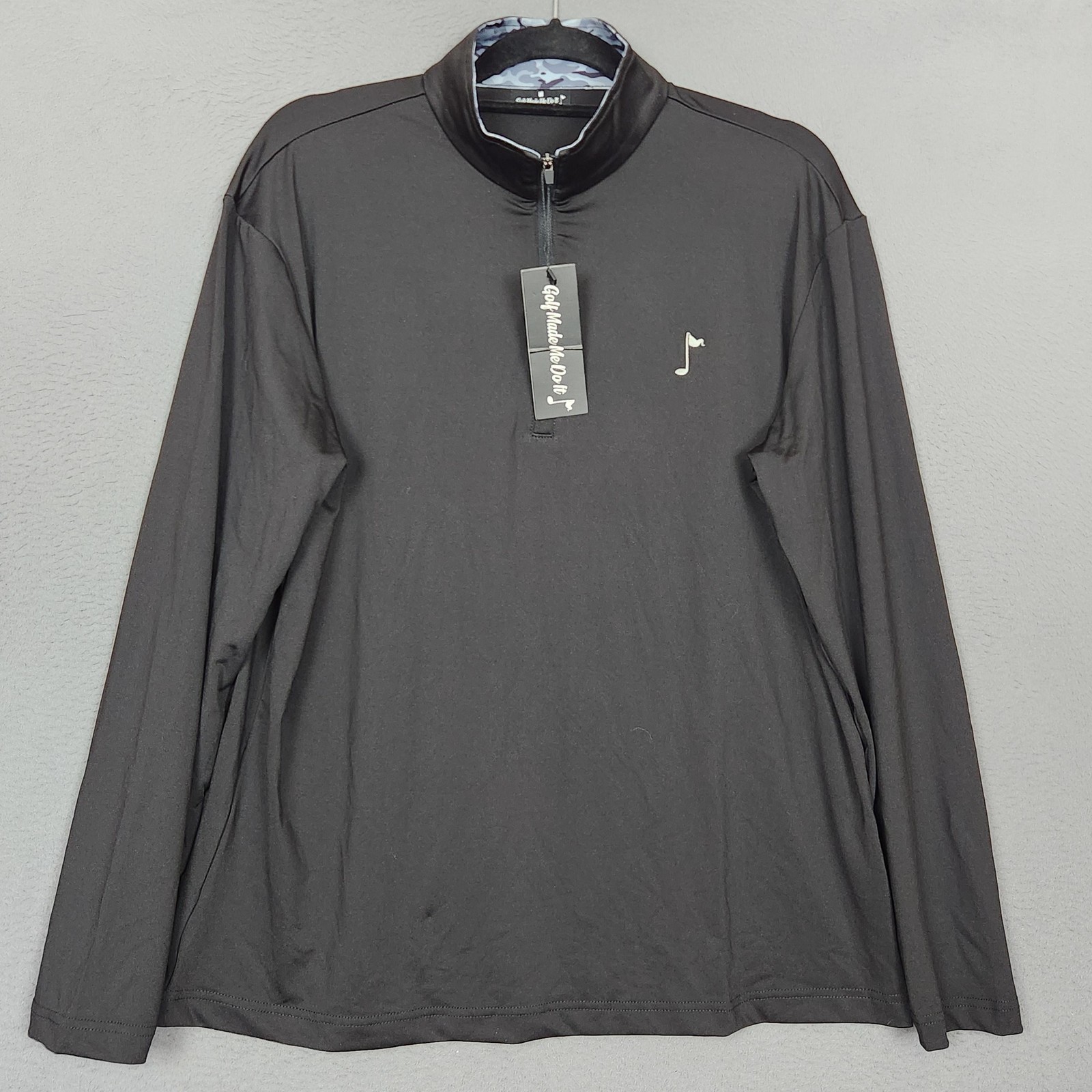 Golf Made Me Do It Pullover Mens Medium Black 1/4 Zip Long Sleeve Golf Stretch gallery