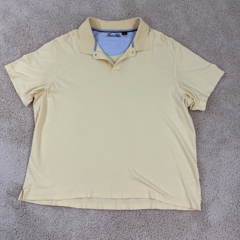 Tasso Elba Polo Shirt Mens XL Yellow Short Sleeve Golf Athletic Casual Stretch gallery