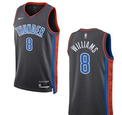 48 Large Jalen Williams Oklahoma City Edition Thunder NBA Jersey #8 Black Nike