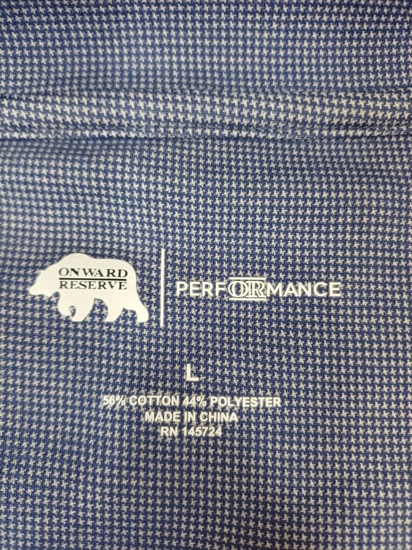 Onward Reserve Golf Performance Quarter Zip Pullover Size Men’s Large Blue Abst gallery