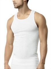 Pure Look Men’s 3-Pack Cotton Ribbed Lightweight A-Shirt X-Large, White