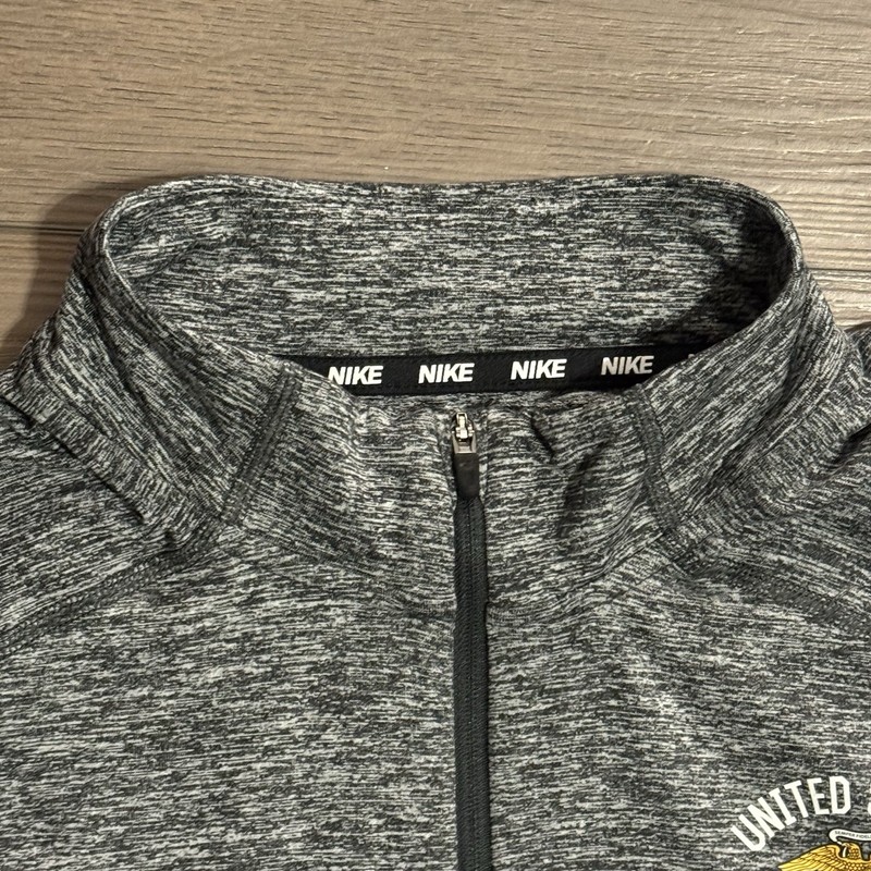 Nike Shirt Men's Medium Heather Gray Dri-FIT US Marines Element 1/4 Zip Pullover gallery