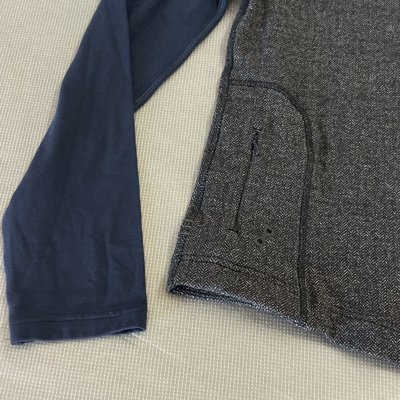 Lululemon Sprint 1/4 Zip Pullover Men' Blue Grey Herringbone Performance Top Sm. gallery