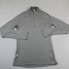Icebreaker Pullover Mens Large Gray Mens Long Sleeve 1/4 Zip BodyFit Basics 200
