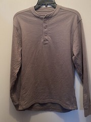 Mountain Khakis 3 Button Henley Gray Size Small Cotton Blend Lined Long Sleeve