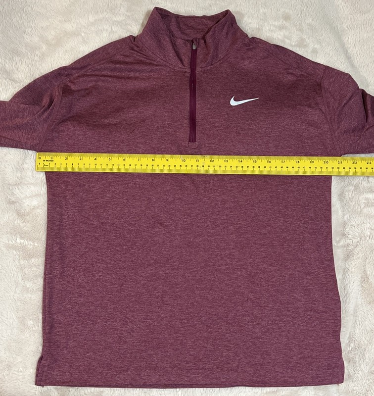 Nike Men’s Dri-FIT Element Running 1/2 Zip Pullover Striped Top Plum Medium M gallery
