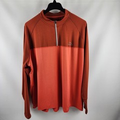 LL Bean Shirt Mens 3XL-Reg Red Colorblock Comfort Cycling Jersey 1/4 Zip 515825