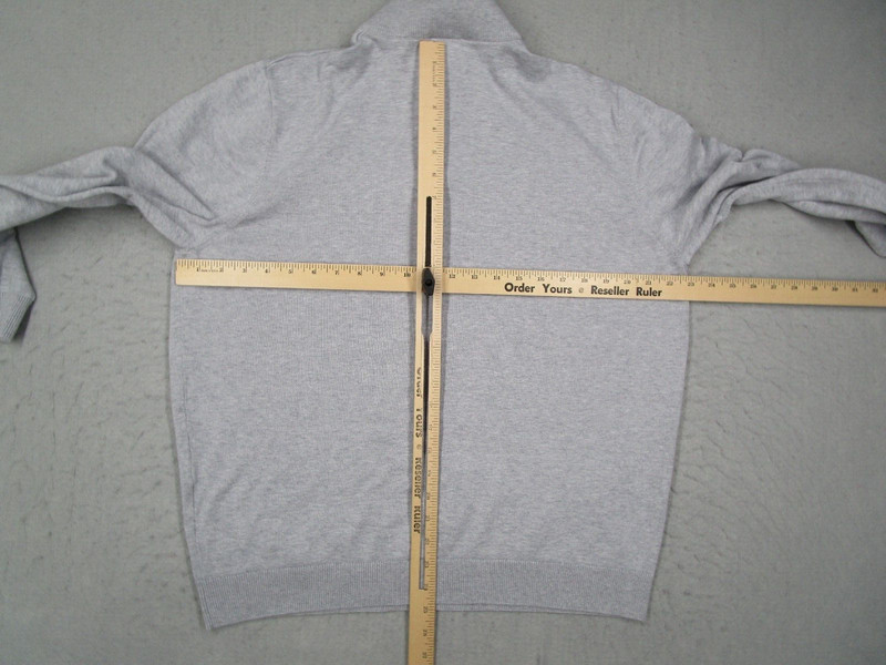 Lacoste Sweater Mens 7 Gray 1/4 Zip Knit Long Sleeve Pullover Crocodile READ* gallery