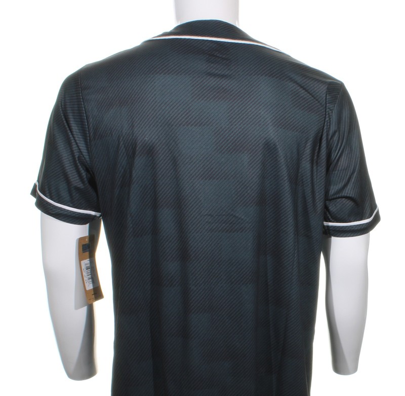 Umbro Men's Relaxed Button Front Baseball Shirt Black - White Short Sleeve Sz M gallery