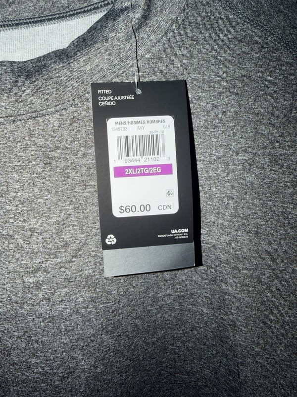 Under Armour UA Cold Gear Fitted Mock Long Sleeve Gray 1345703-019 Sz XXL 2XL gallery
