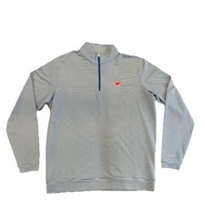 Men’s Peter Millar SMU Stripe Performance Quarter-Zip Blue And White Size Large