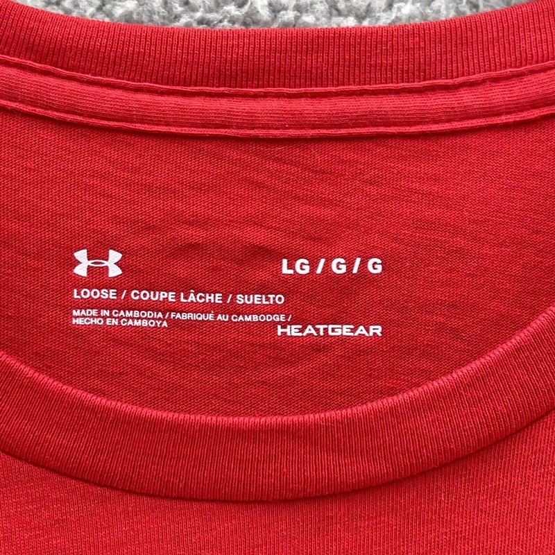 Under Armour Project Rock Tee Men Extra Large XL Red Loose Heatgear Activewear gallery