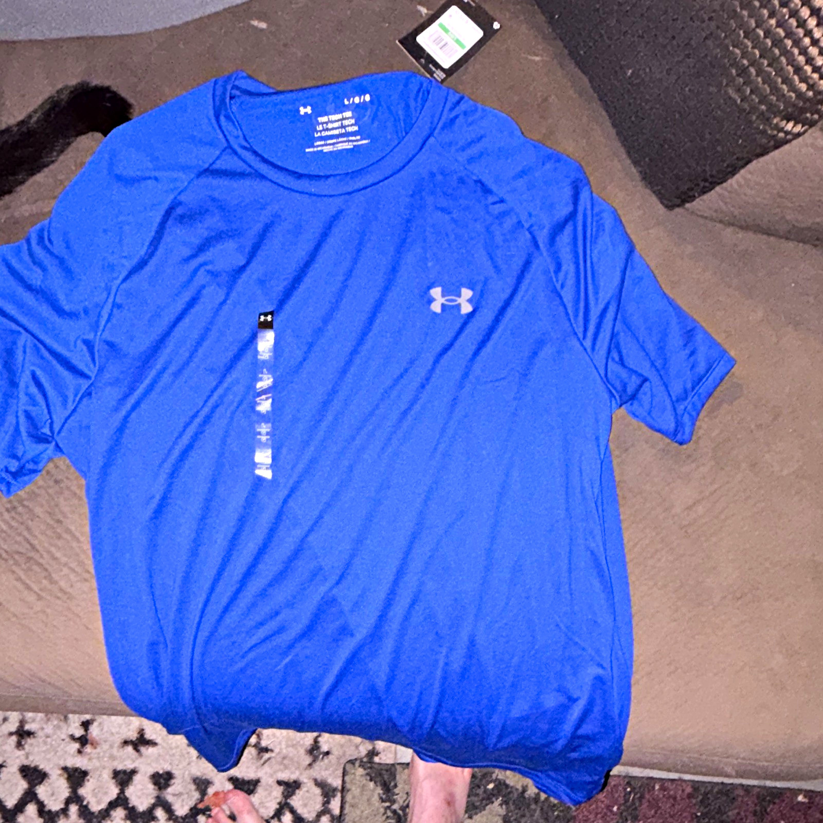 Under Armour Tech Tee Men's L Blue Loose Fit Polyester Crew Neck T-Shirt gallery