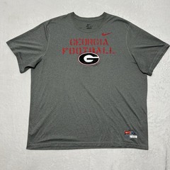 Nike Georgia Bulldogs Gym Shirt Gray Dri Fit Performance Short Sleeve Men XXL
