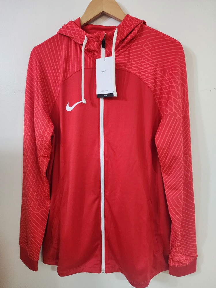 Nike Dri-FIT Strike 23 Hooded Soccer Track Jacket Red Sz L DR2571-658 Slim Fit