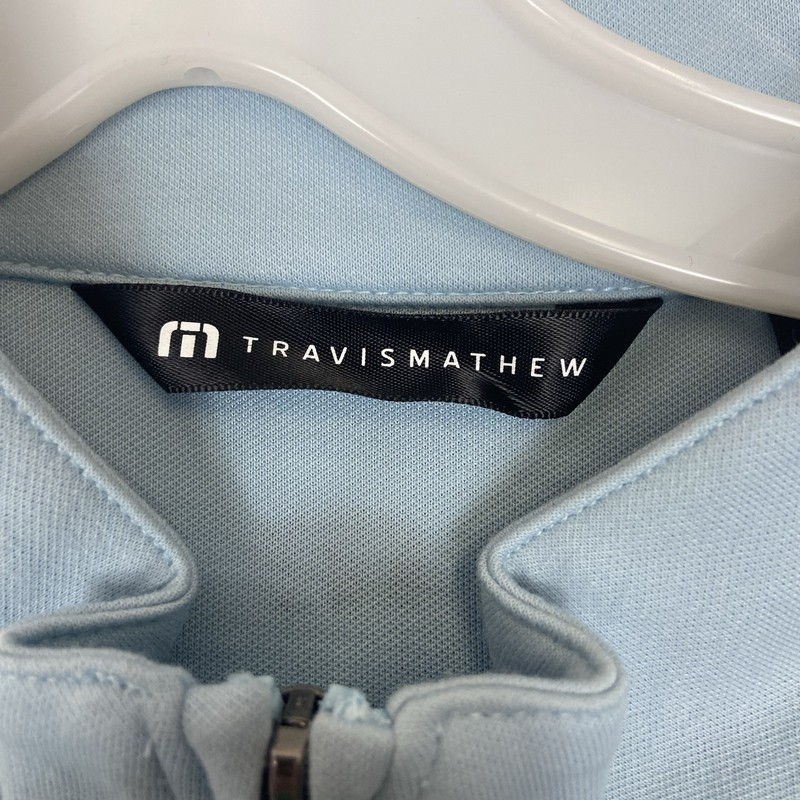TravisMathew Quarter Zip Pullover Mens Large Blue Golf Performance Stretch Palm gallery