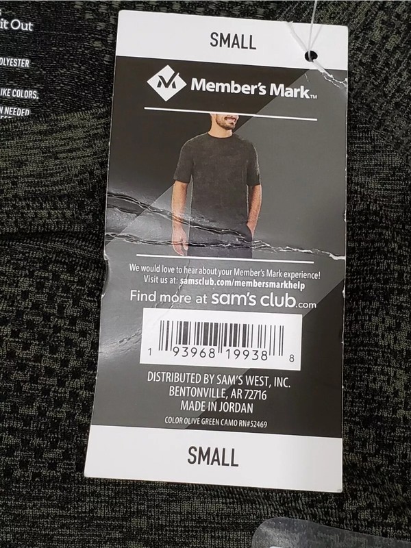 Member's Mark Men Work It Out Tee Olive Green Camo Size Small ~Wicking~Anti Odor gallery