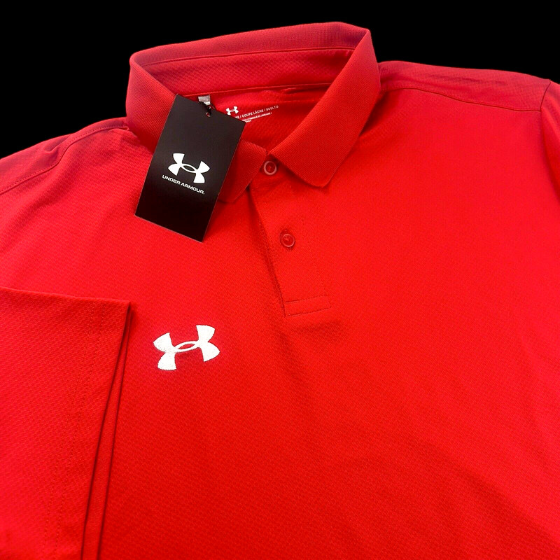 Under Armour Large Performance Golf Polo Shirt Heat Gear Stretch Short Sleeve gallery