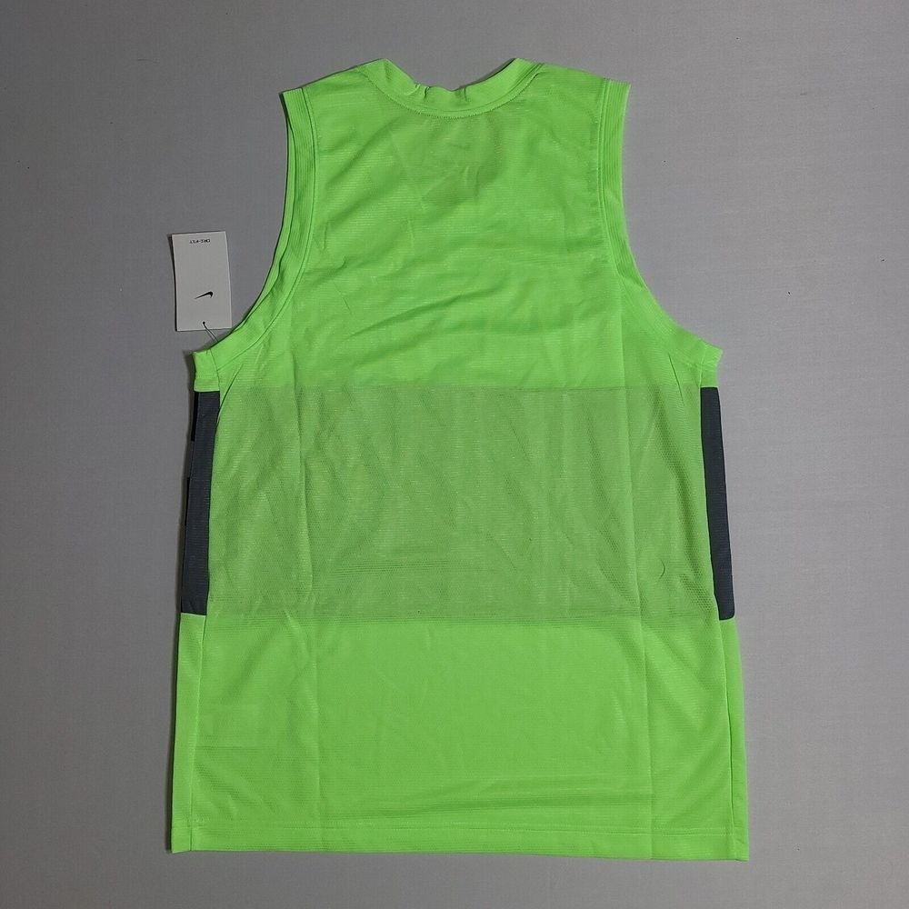 Nike Retro Basketball Tank Mens Small Lime Green Grey Black Dri-fit NEW gallery