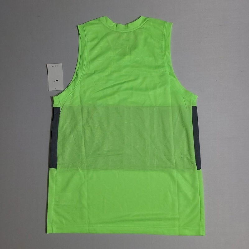 Nike Retro Basketball Tank Mens Small Lime Green Grey Black Dri-fit NEW gallery