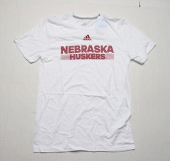Adidas Men Nebraska Huskers Tee (S) White 4861A