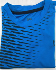 Everlast Sport Wicking Mens Blue T-Shirt R Blue w/ Black Activewear Size Large