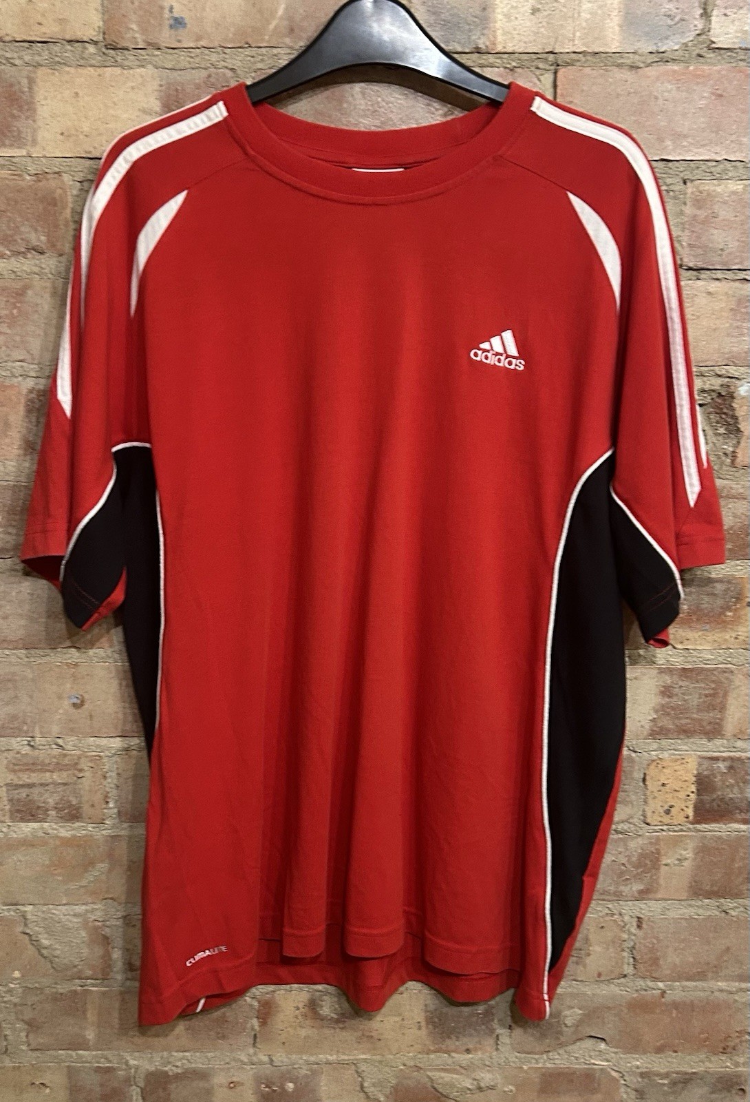 Adidas Climalite Red Training Shirt Size 44/46 US Large 46” Cotton 2009 gallery
