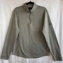 Swannies Pullover Shirt Mens Medium Green 1/4 Zip Mock Neck Golf Logo