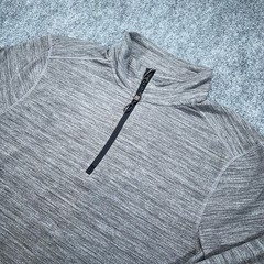 Avalanche 1/4 Zip Pullover Mens L Grey Sweatshirt Outdoor Hiking Stretch
